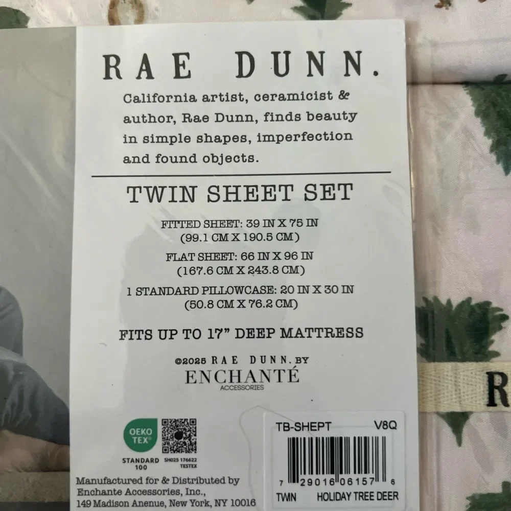 Rae Dunn Pink‎ Holiday Twin Sheet Set